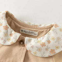 Dave&Bella Toddler Girls Autumn Yellow Simple-style Trench Coats