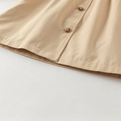 Dave&Bella Toddler Girls Autumn Yellow Simple-style Trench Coats