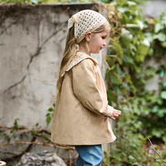 Dave&Bella Toddler Girls Autumn Yellow Simple-style Trench Coats