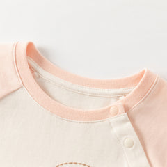 Dave&Bella Toddler Girls Autumn Beige Cotton Elegant Dress-style Sweatshirts Tops