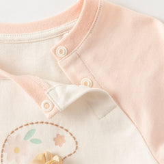 Dave&Bella Toddler Girls Autumn Beige Cotton Elegant Dress-style Sweatshirts Tops