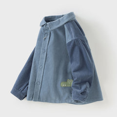 Dave&Bella Boys Autumn Cotton Grey Blue Formal Shirts Top