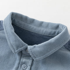 Dave&Bella Boys Autumn Cotton Grey Blue Formal Shirts Top