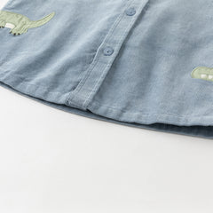 Dave&Bella Boys Autumn Cotton Grey Blue Formal Shirts Top