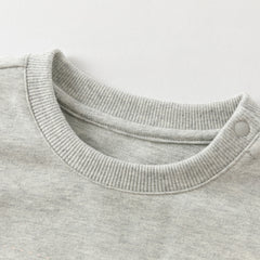 Dave&Bella Toddler Boys Autumn Grey Cotton Dinosaur Print Sweatshirts Tops