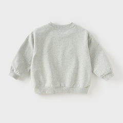 Dave&Bella Toddler Boys Autumn Grey Cotton Dinosaur Print Sweatshirts Tops