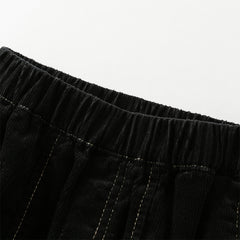 Dave&Bella Toddler Boys Autumn Black Cotton Loose Casual Pants