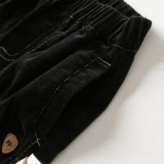 Dave&Bella Toddler Boys Autumn Black Cotton Loose Casual Pants