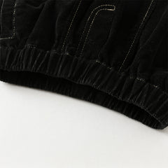 Dave&Bella Toddler Boys Autumn Black Cotton Loose Casual Pants