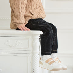 Dave&Bella Toddler Boys Autumn Black Cotton Loose Casual Pants