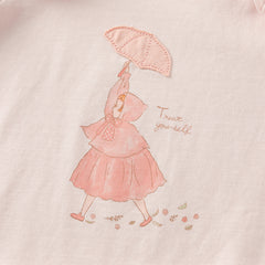 Dave&Bella Girls Autumn Beige Casual Cotton T-shirt Tops