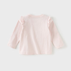 Dave&Bella Girls Autumn Beige Casual Cotton T-shirt Tops