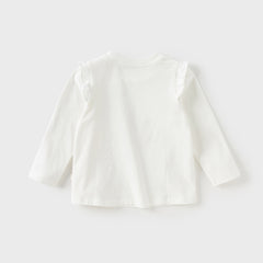 Dave&Bella Girls Autumn Beige Casual Cotton T-shirt Tops