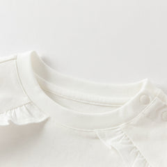 Dave&Bella Girls Autumn Beige Casual Cotton T-shirt Tops