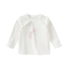 Dave&Bella Girls Autumn Beige Casual Cotton T-shirt Tops