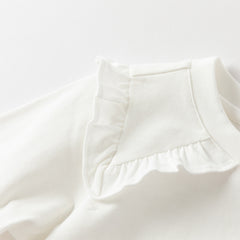 Dave&Bella Girls Autumn Beige Casual Cotton T-shirt Tops