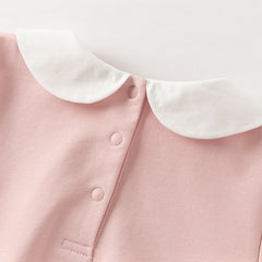 Dave&Bella Girls Adorable Pink Bear-print Plaid Dress-style Sweatshirts Tops