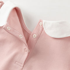 Dave&Bella Girls Adorable Pink Bear-print Plaid Dress-style Sweatshirts Tops