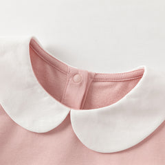 Dave&Bella Girls Adorable Pink Bear-print Plaid Dress-style Sweatshirts Tops