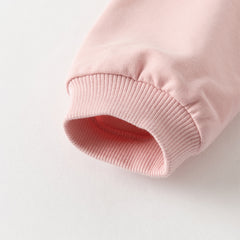 Dave&Bella Girls Adorable Pink Bear-print Plaid Dress-style Sweatshirts Tops