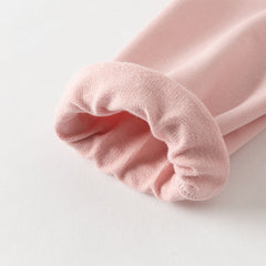 Dave&Bella Girls Adorable Pink Bear-print Plaid Dress-style Sweatshirts Tops