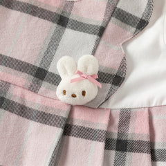 Dave&Bella Girls Autumn Sweet Cotton Pink Grey Plaid A-line Princess Dress