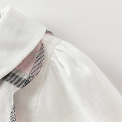 Dave&Bella Girls Autumn Sweet Cotton Pink Grey Plaid A-line Princess Dress