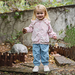 Dave&Bella Girls Autumn Cotton Embroidery Crafted Casual Denim Drawstring Pants