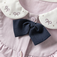 Dave&Bella Toddler Girls Elegant Grey Purple Shirt Skirt Suits Sets