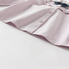 Dave&Bella Toddler Girls Elegant Grey Purple Shirt Skirt Suits Sets