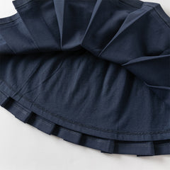Dave&Bella Toddler Girls Elegant Grey Purple Shirt Skirt Suits Sets