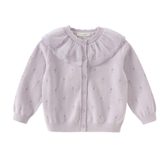 Dave&Bella Girls Autumn Cotton Adorable Purple Cardigans Coat