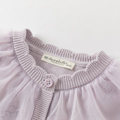Dave&Bella Girls Autumn Cotton Adorable Purple Cardigans Coat