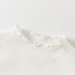 Dave&Bella Girls Autumn Cotton Cute Lace Collar T-shirt Top