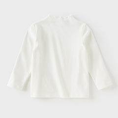 Dave&Bella Girls Autumn Cotton Cute Lace Collar T-shirt Top