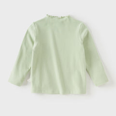 Dave&Bella Girls Autumn Cotton Cute Lace Collar T-shirt Top