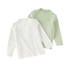 Dave&Bella Girls Autumn Cotton Cute Lace Collar T-shirt Top