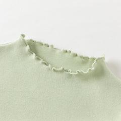 Dave&Bella Girls Autumn Cotton Cute Lace Collar T-shirt Top