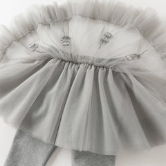 Dave&Bella Girls Autumn Grey Cute Mesh Skirt Leggings Pants