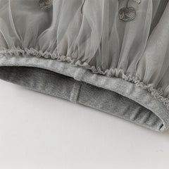 Dave&Bella Girls Autumn Grey Cute Mesh Skirt Leggings Pants