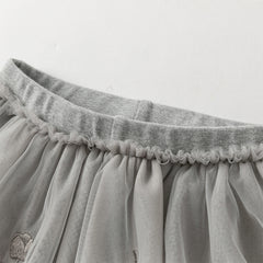 Dave&Bella Girls Autumn Grey Cute Mesh Skirt Leggings Pants