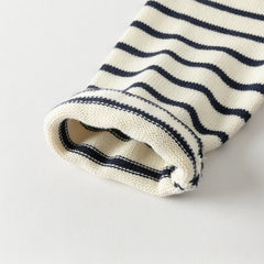 Dave&Bella Toddler Girls Autumn Nave Blue Striped Naval Style Mesh A-line Dress