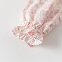 Dave&Bella Girls Autumn Pink Floral Print Hoodie Jacket Coat