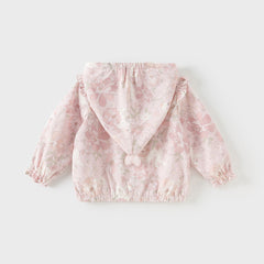 Dave&Bella Girls Autumn Pink Floral Print Hoodie Jacket Coat