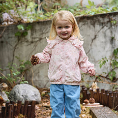 Dave&Bella Girls Autumn Pink Floral Print Hoodie Jacket Coat