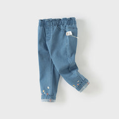 Dave&Bella Girls Autumn Leisure Slim Denim Blue Jeans Pant