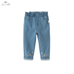 Dave&Bella Girls Autumn Leisure Slim Denim Blue Jeans Pant