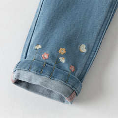 Dave&Bella Girls Autumn Leisure Slim Denim Blue Jeans Pant