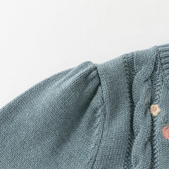 Dave&Bella Toddler Girls Autumn Blue Cotton Dress-style Cardigans Coats