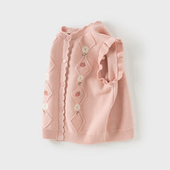 Dave&Bella Girls Autumn Cotton Cute Flower Sleeveless Vest Top